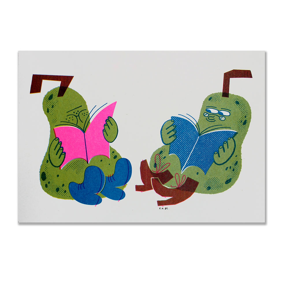 Thumbnail: Reading Pears - A4 Riso Print