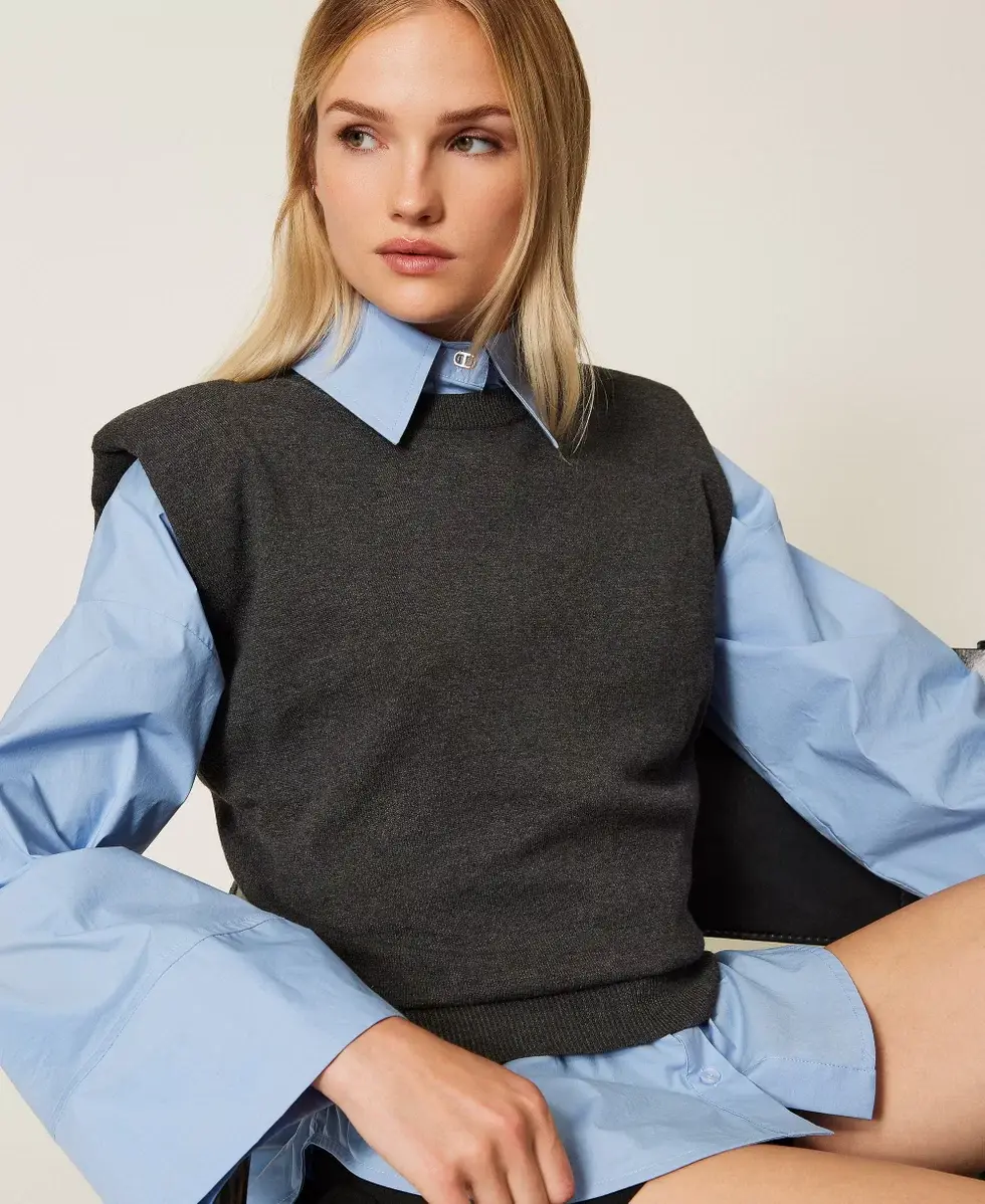 Miniatura: Top in maglia con maniche ad aletta
