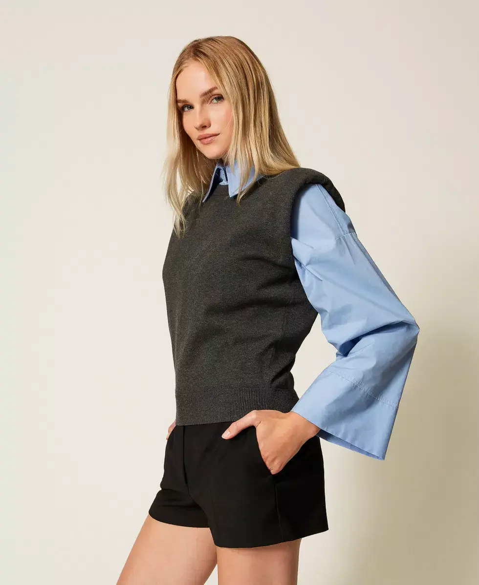 Miniatura: Top in maglia con maniche ad aletta