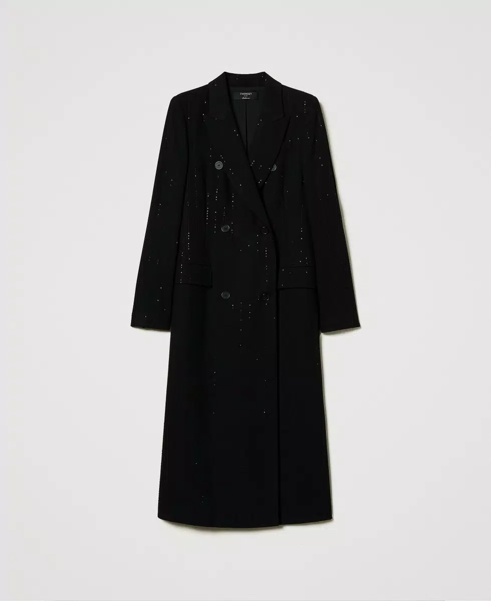 Cappotto in panno con paillettes