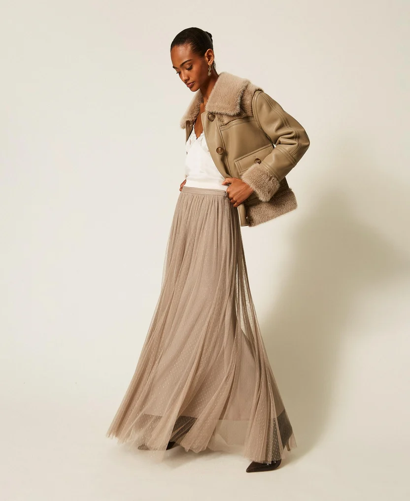 GONNA LUNGA IN TULLE CON LUREX