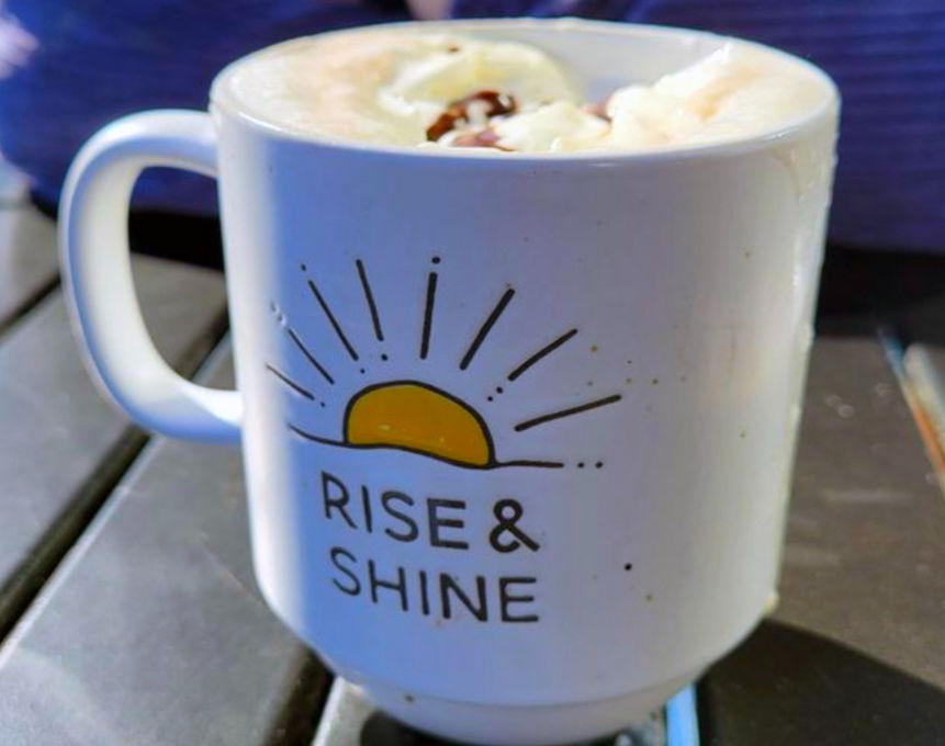 cup of flavored latte