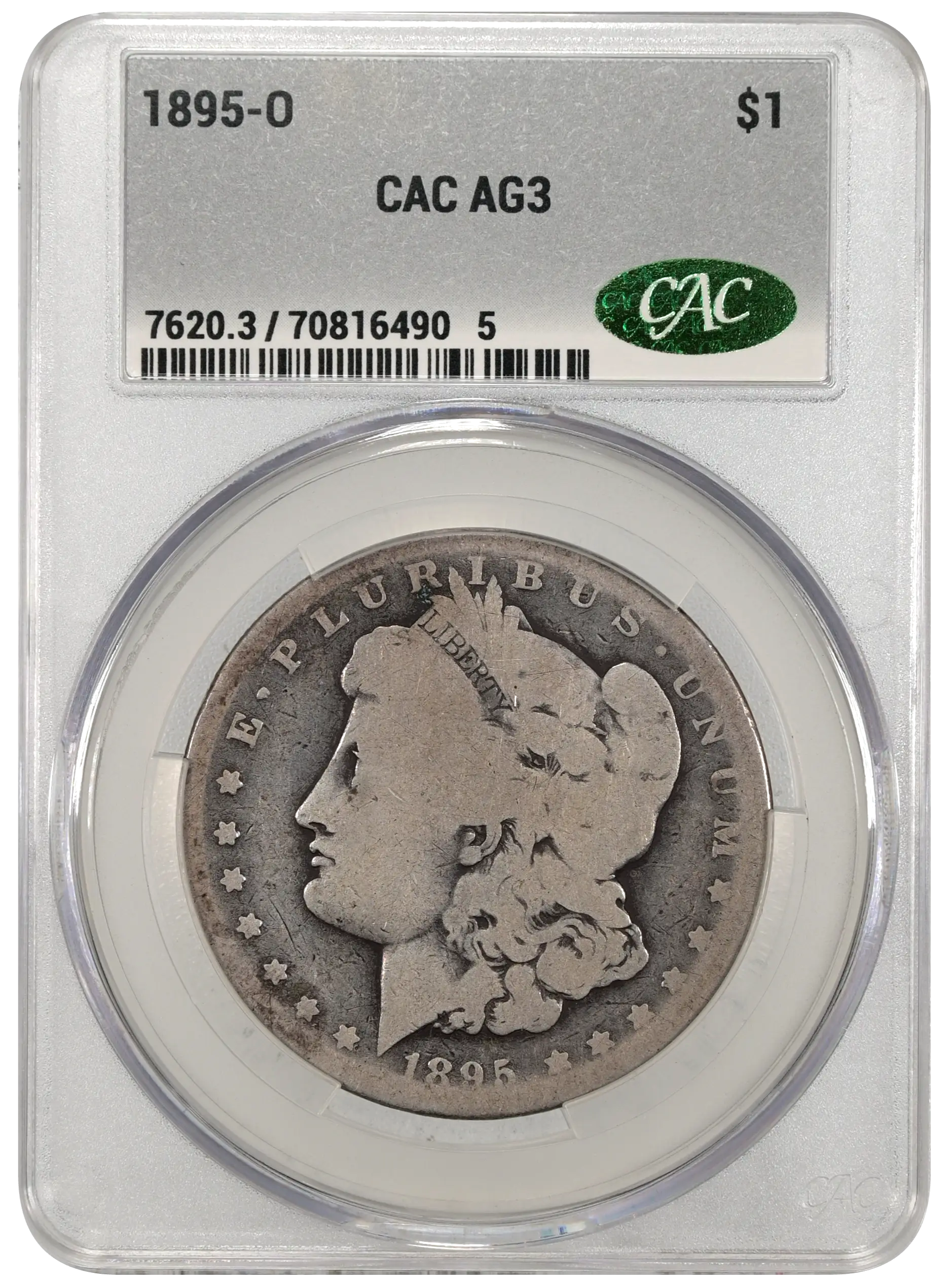 1895 O Morgan Silver Dollar CAC AG3