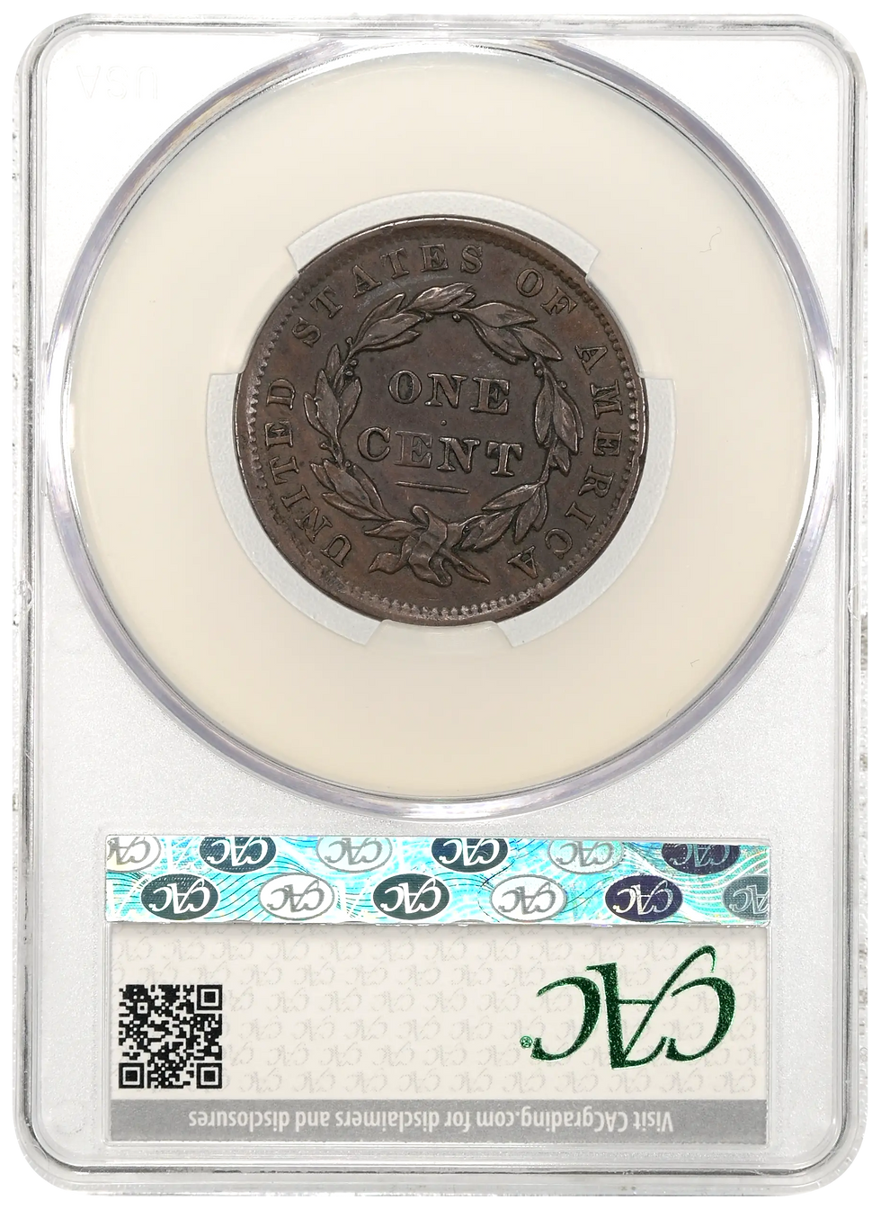 Thumbnail: 1837 Coronet Head Large Cent "Head of 1838" N-9 BN CAC XF Details