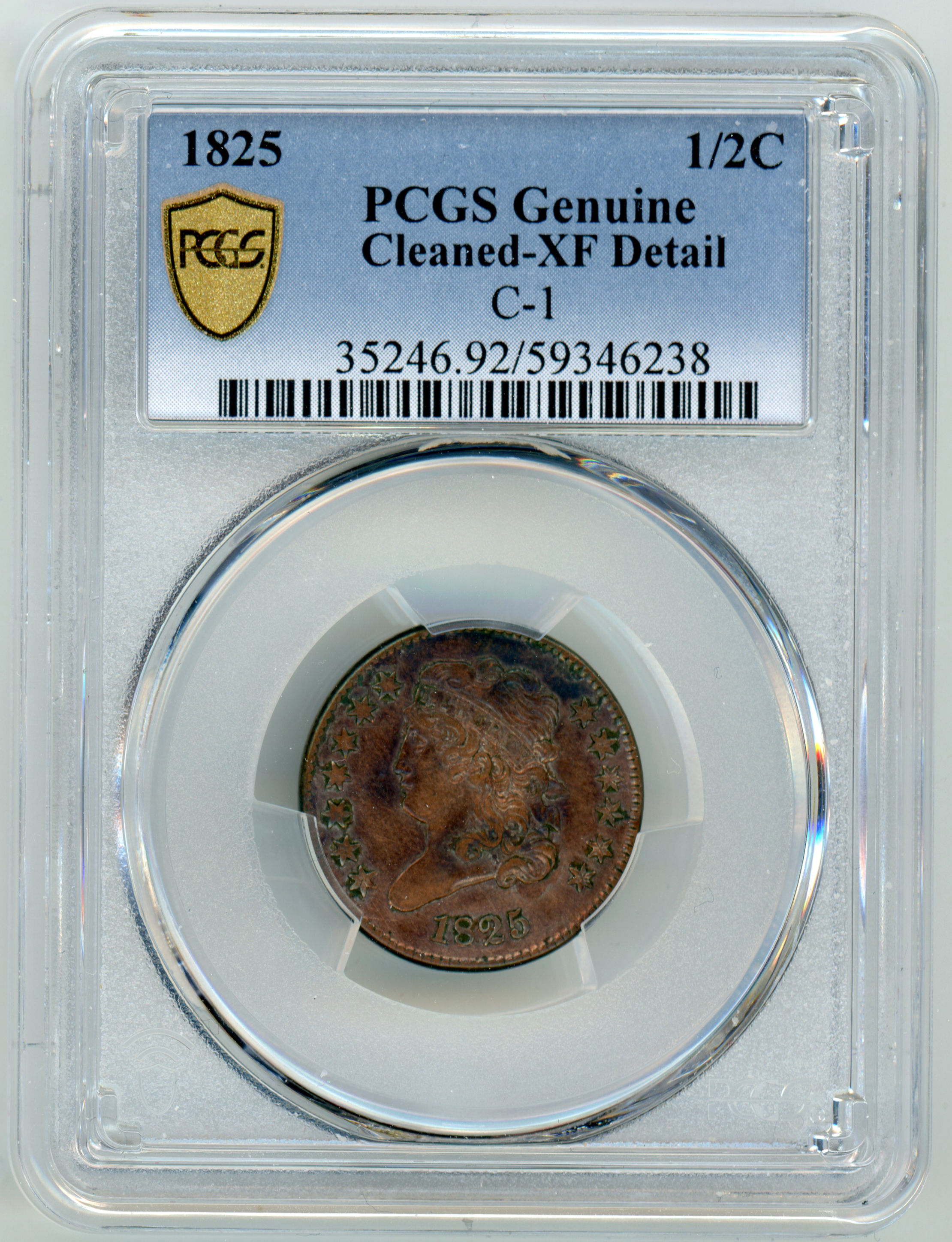 1825 Classic Head Half Cent