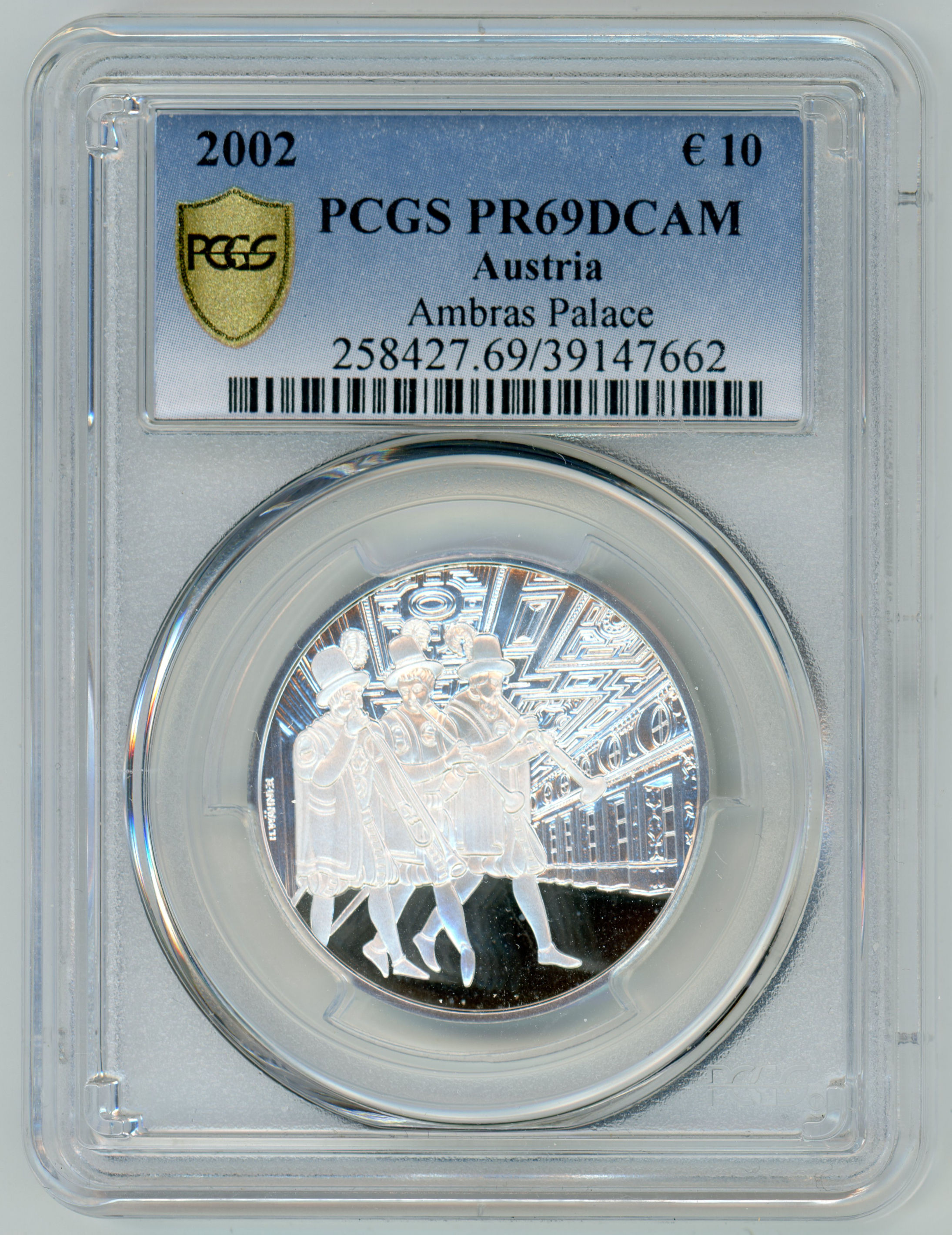 2002 Austria 10 Euro PCGS Silver Ambras Palace PR69DCAM