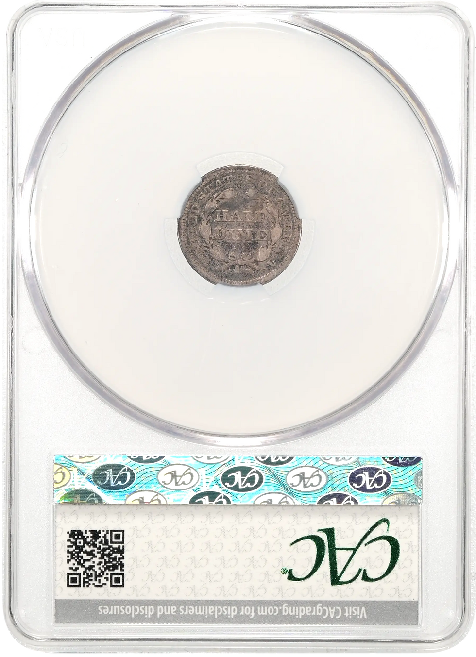 1853 Seated Liberty Half Dime CAC F15 Arrows Reverse
