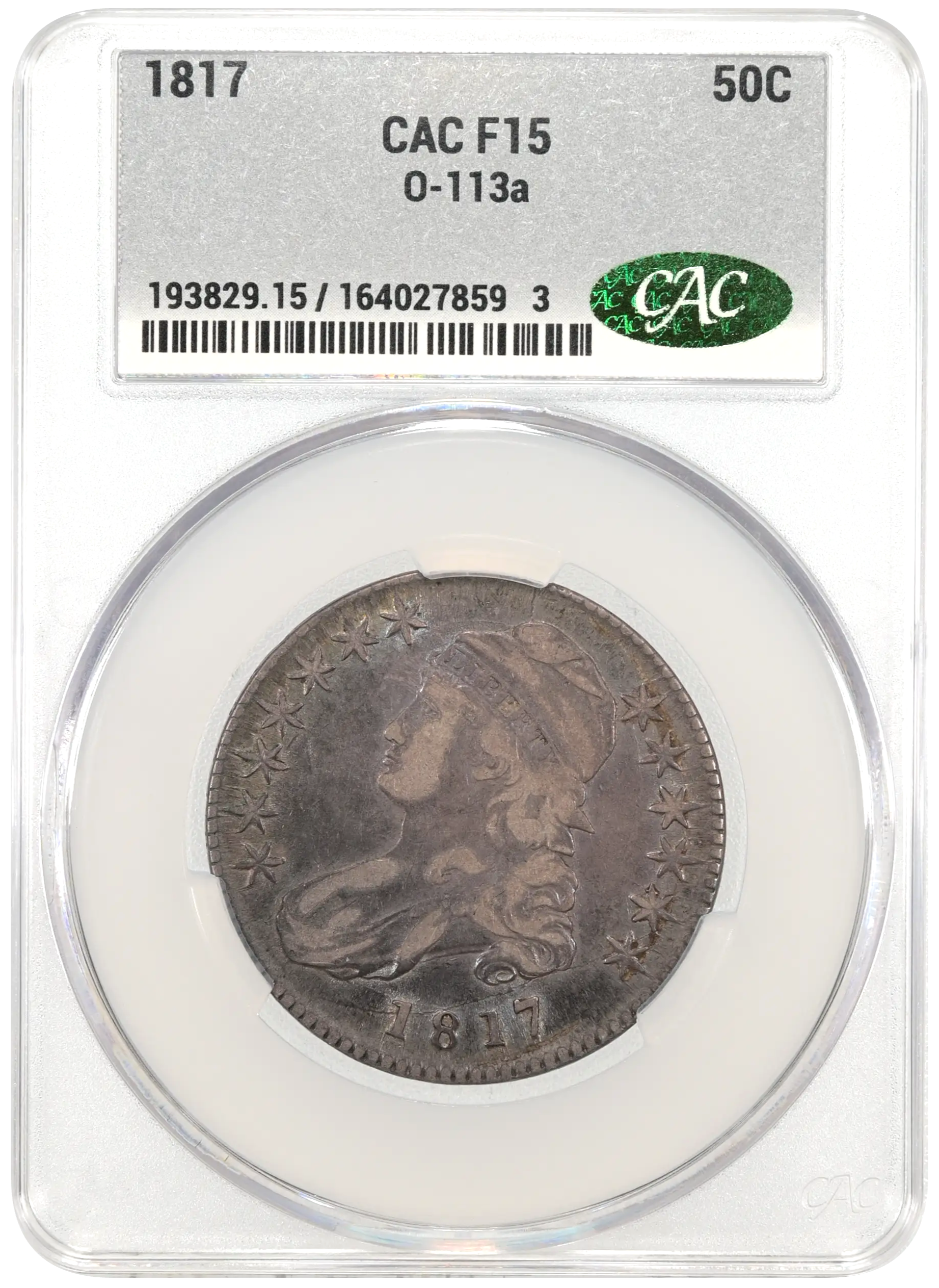1817 O-113a Capped Bust Half Dollar CAC F15 R4