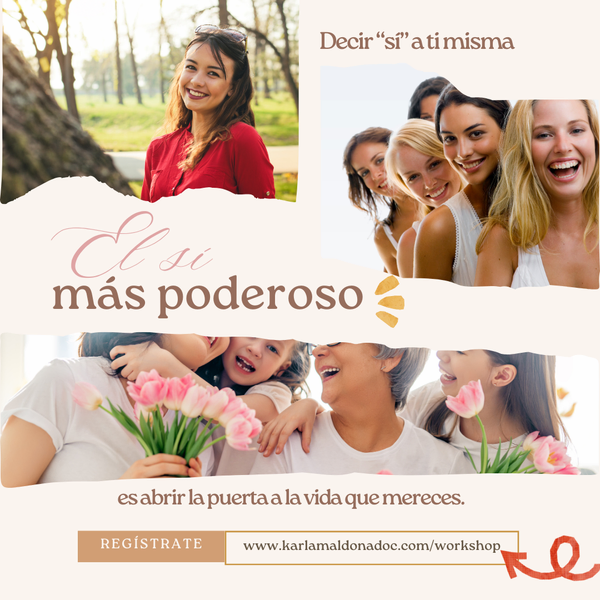 Hands holding a flower, text reads El sí más poderoso and Amor, Comunicación y Confianza.