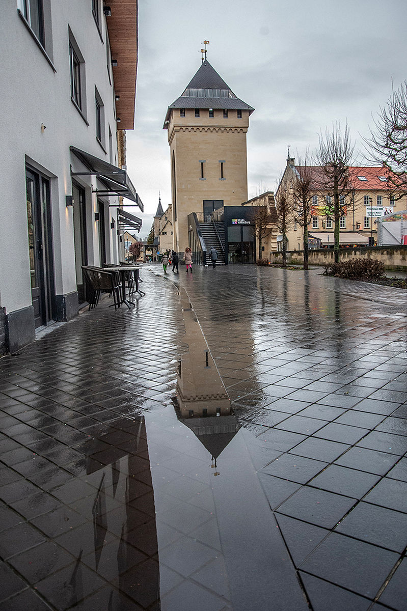 Tower reflected