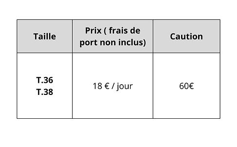 Informations tarifs