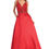 Thumbnail: Red Beaded Long Dress Size 4, 10