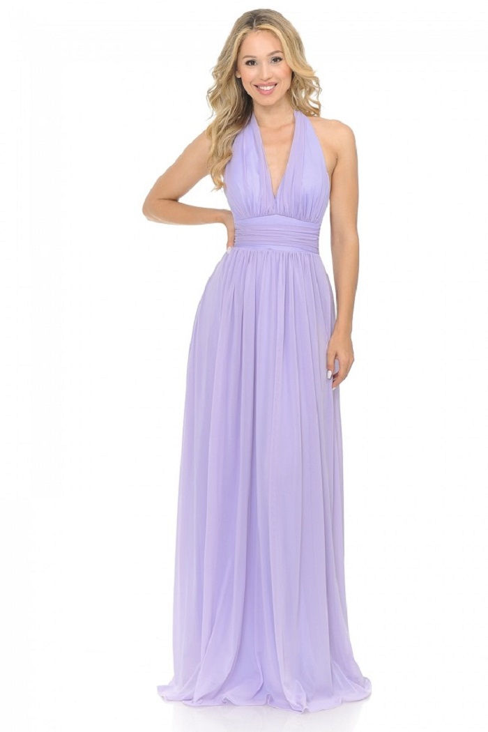 Lilac Chiffon Long Dress