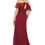 Thumbnail: Burgundy Off Shoulder Long Dress Size 20