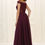 Thumbnail: Burgundy Lace Off Shoulder Dress Size 8
