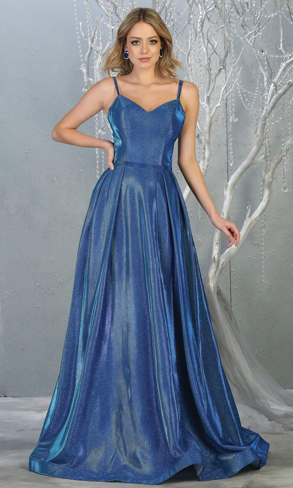 Royal Blue Metallic Long Dress