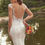 Thumbnail: Ivory/Khaki/Tan Lace Fit-n-Flare Bridal Gown Size 10