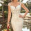 Thumbnail: Ivory/Khaki/Tan Lace Fit-n-Flare Bridal Gown Size 10