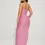 Thumbnail: Pink Metallic Fitted Long Dress Size S