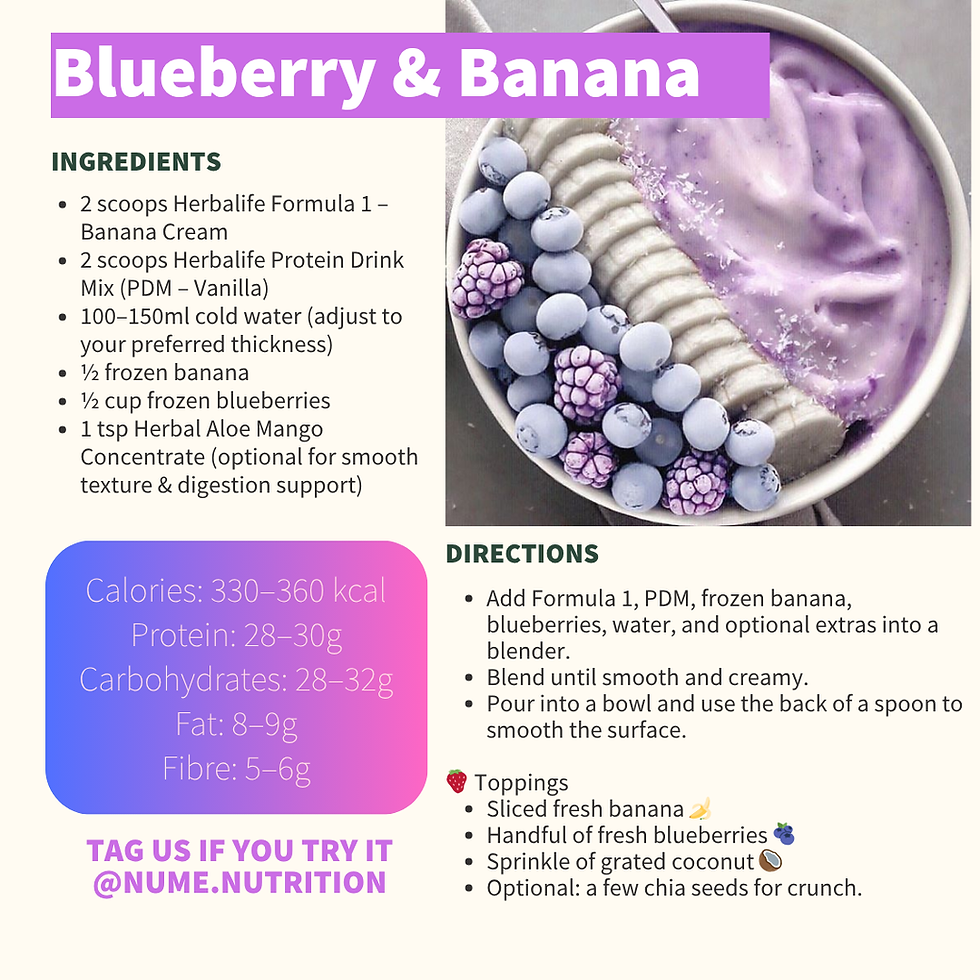 🍌 Banana & Blueberry Herbalife Smoothie Bowl