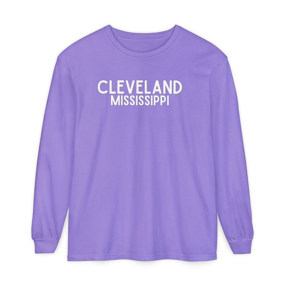 Thumbnail: Cleveland Mississippi Comfort Color Long Sleeve T-Shirt