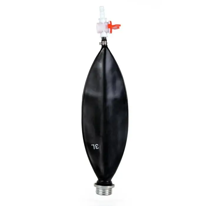 Black rebreather bag with valve for breath play