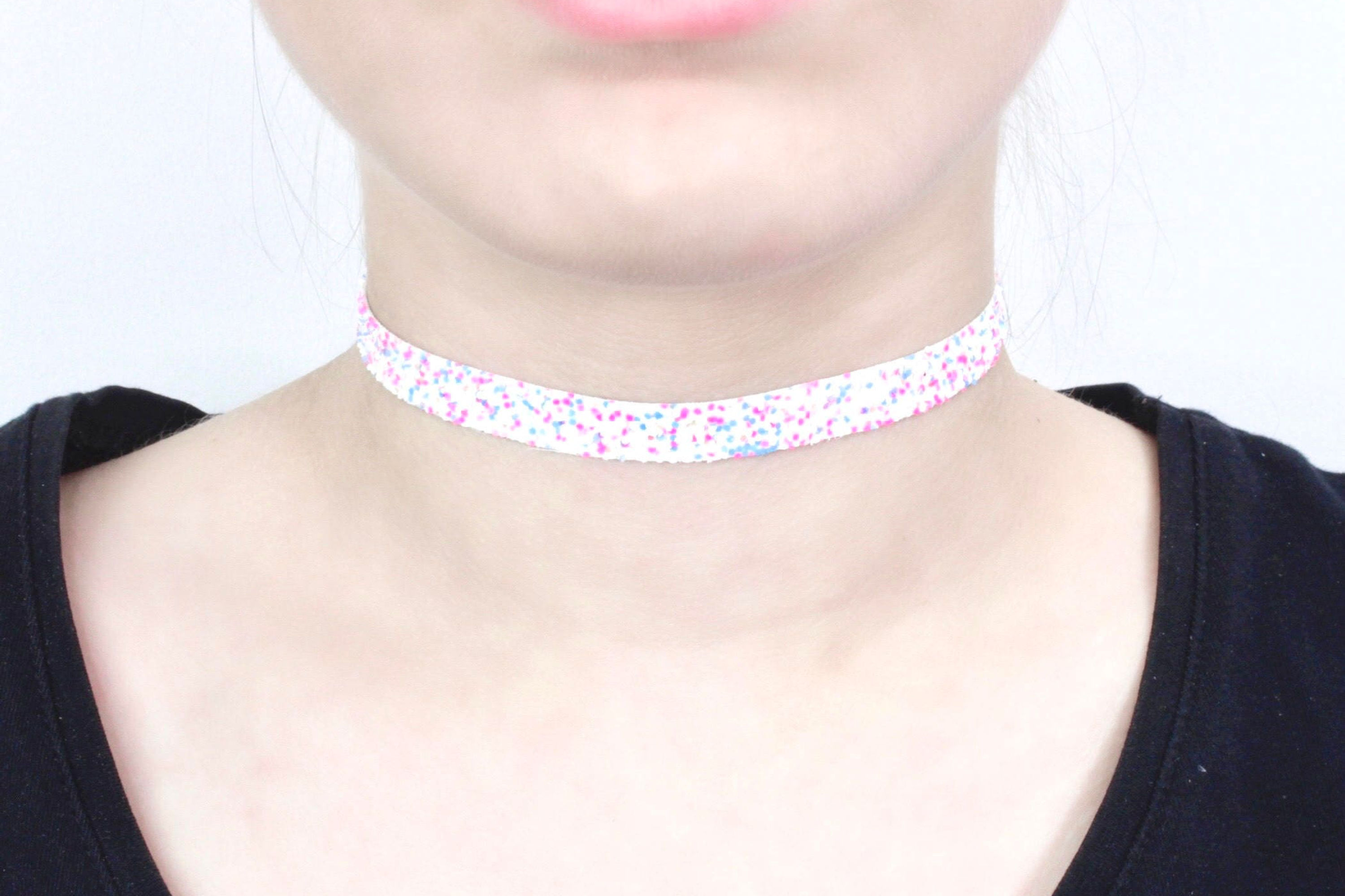 Verstellbarer Glitter Fein "Eiscreme mit Streuseln" Choker