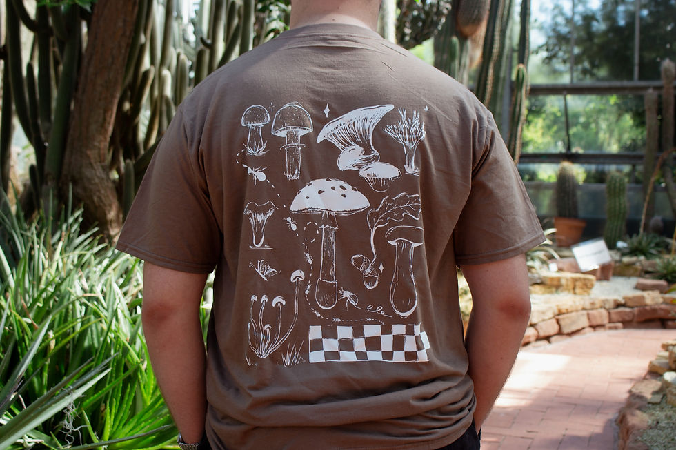 Unisex Shirt Brown "Mushrooms White"