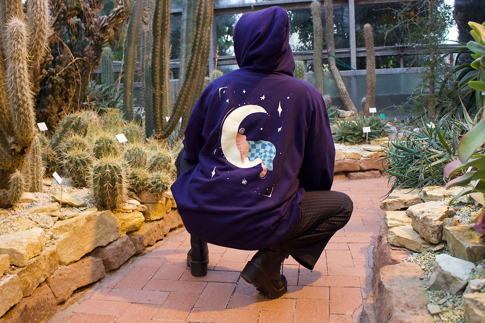 Unisex Hoodie Navy Blue "eepy cat"