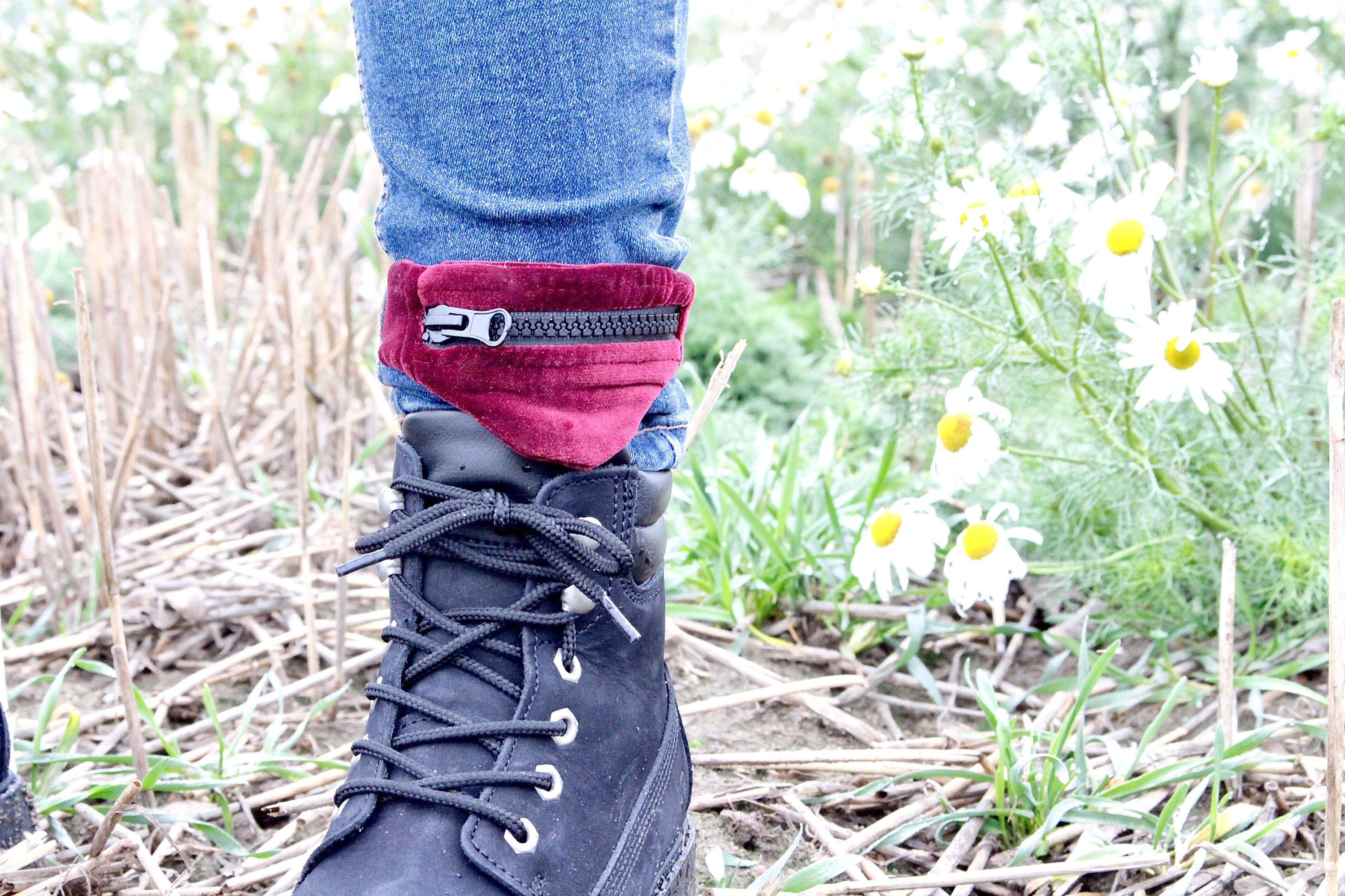 Gelenktasche Samt Bordeaux Gelenk Tasche