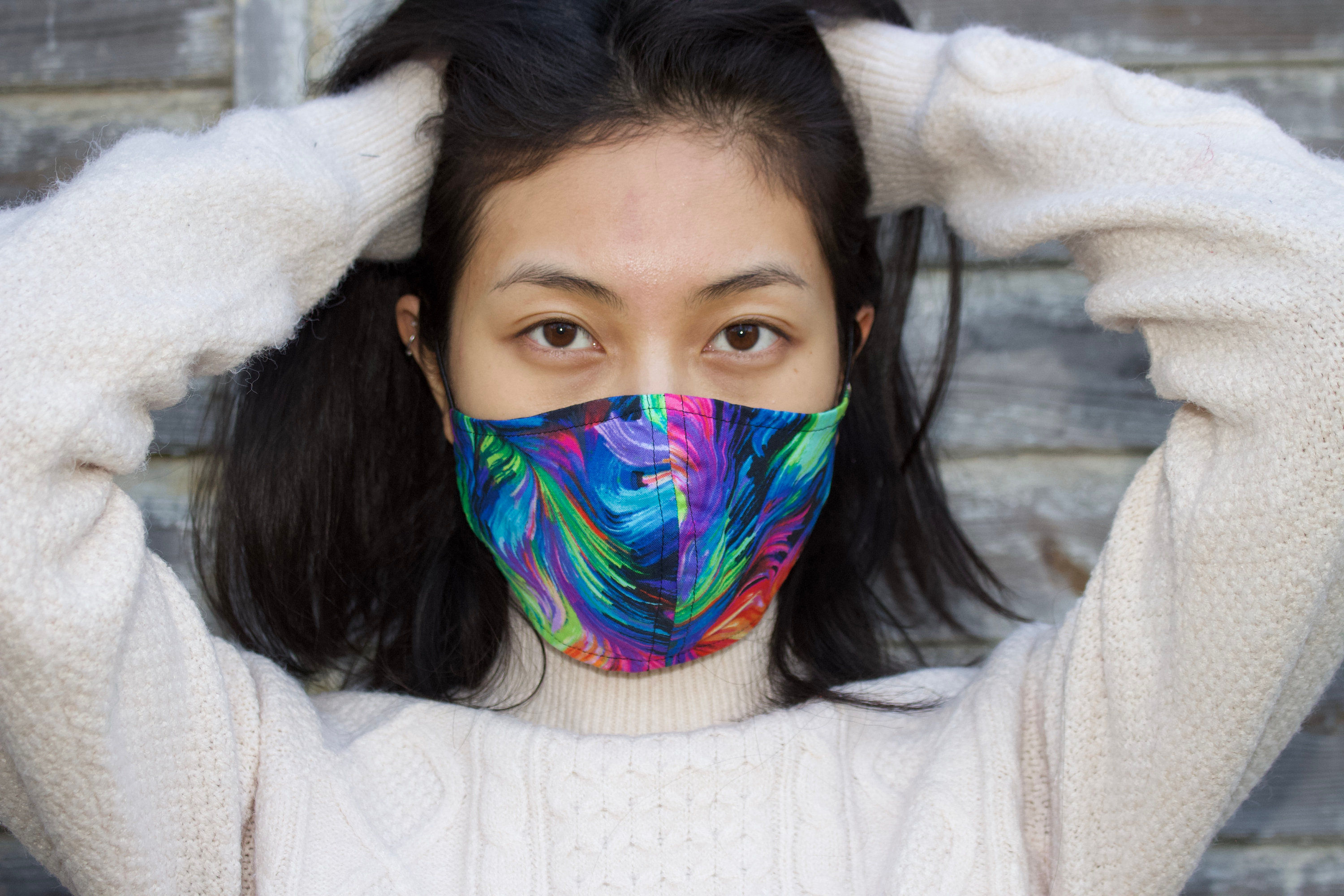 Abstrakt Bunt Baumwolle Maske- hannisch