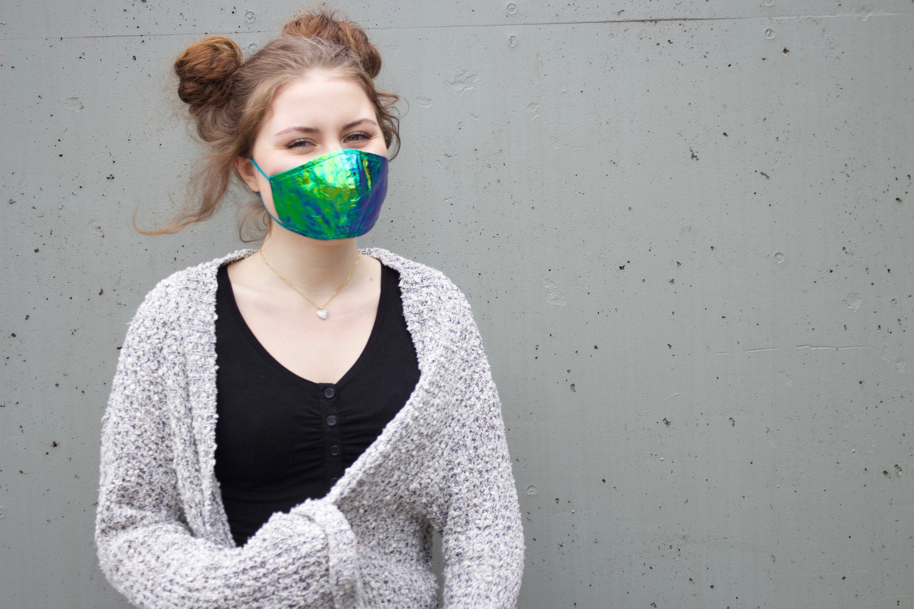 Folie Holographic Blau Grün Maske- hannisch