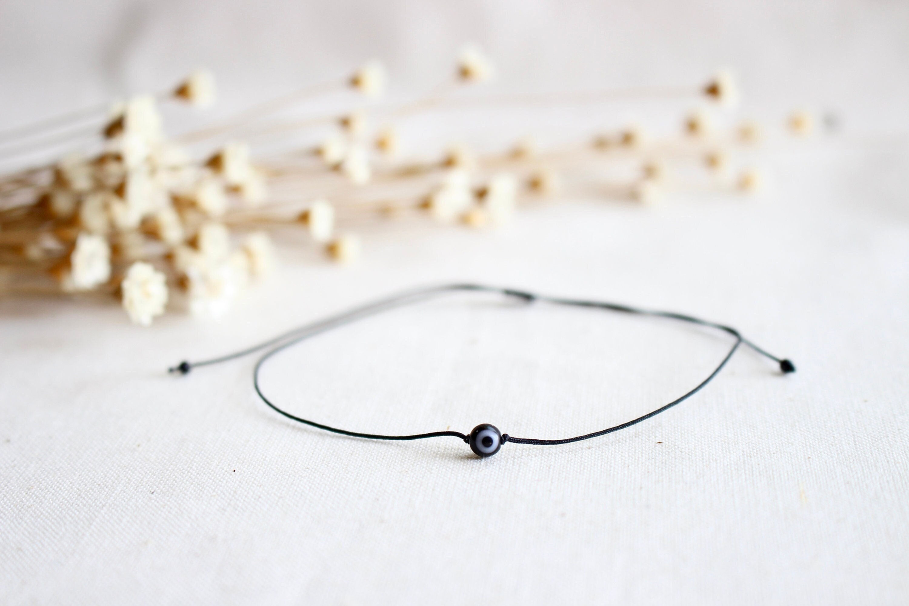 Ultra Slim Cord Evil Eye Black Bracelet/Anklet