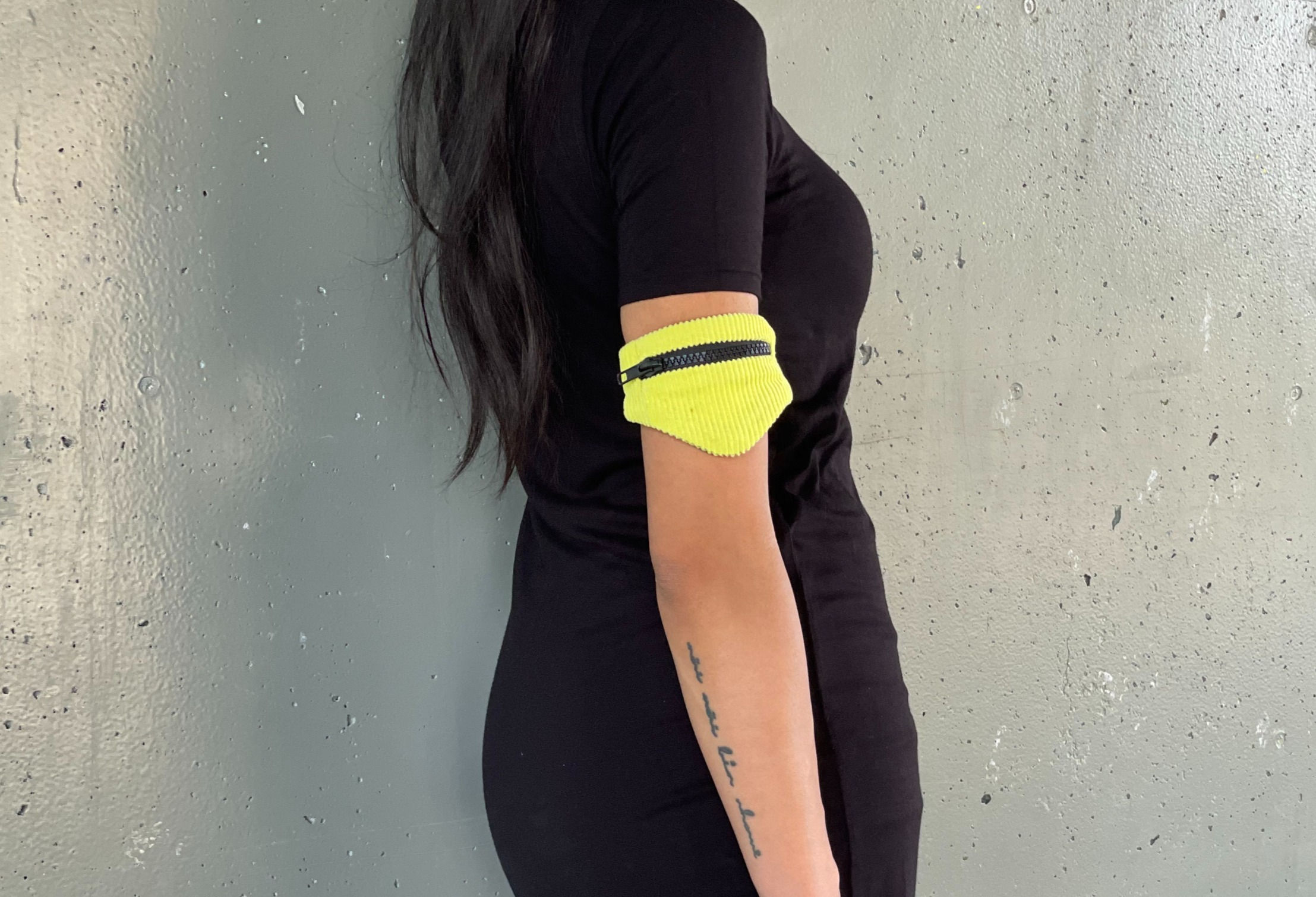 Corduroy neon yellow hip bag