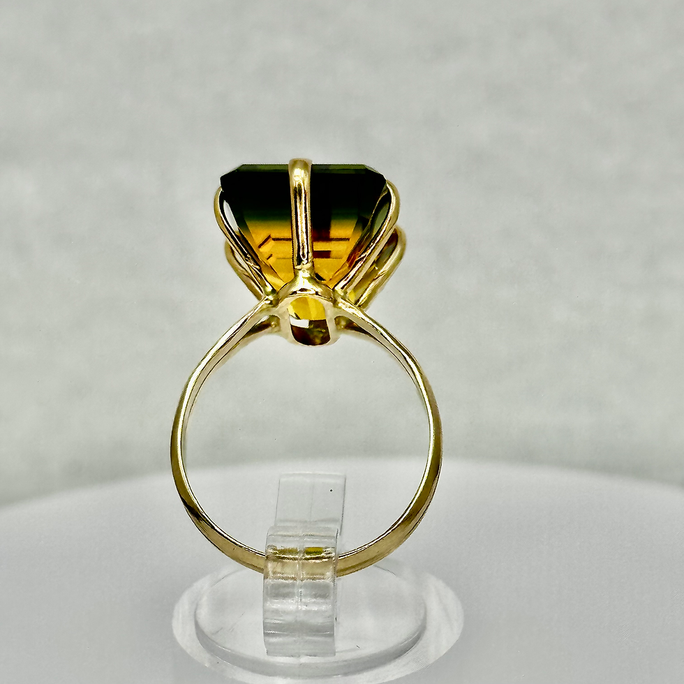 Thumbnail: 14kt Green/Yellow Fading Citrine Ring