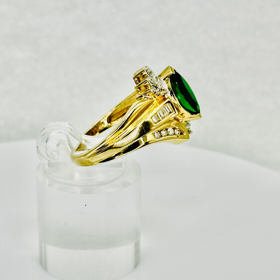 Thumbnail: 14kt Synthetic Marquise Emerald Ring