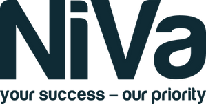 Niva Logo Blau mit Slogan