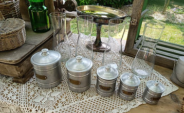 pot en aluminium pour candy bar buffet champêtre vintage