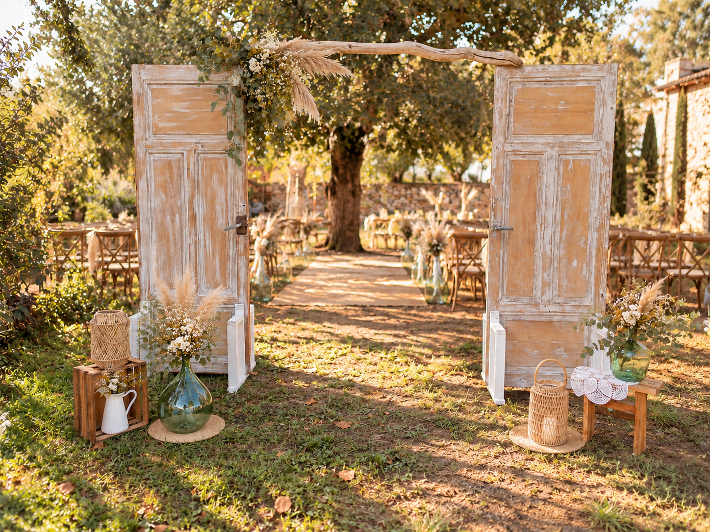 Arche mariage bohème porte vintage en location