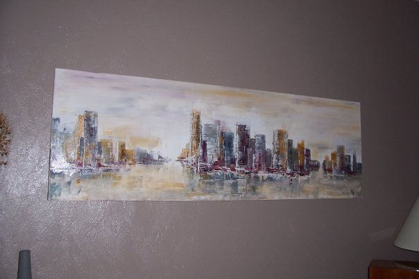 Skyline XL sur mur gris