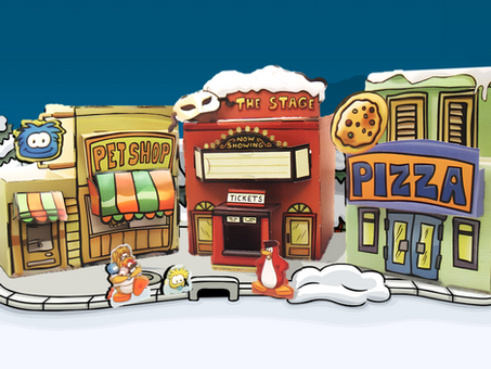 Playset oficial do Plaza do Club Penguin