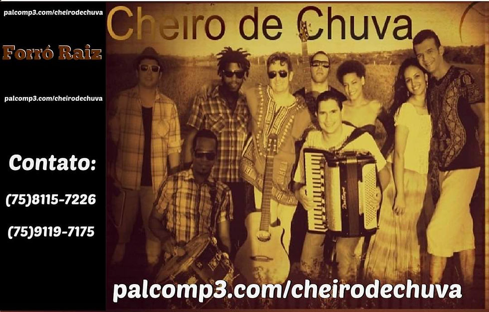 Card de divulgação show banda Cjeiro de Chuva