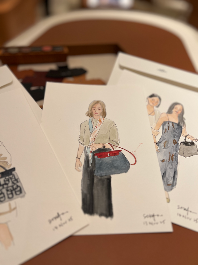 live watercolour painting for luxury brand