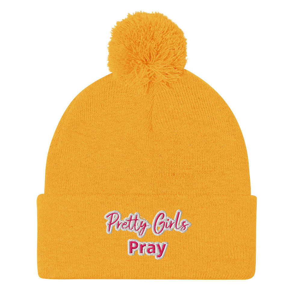 Thumbnail: Pretty Girls Pray (Pink) Pom-Pom Beanie