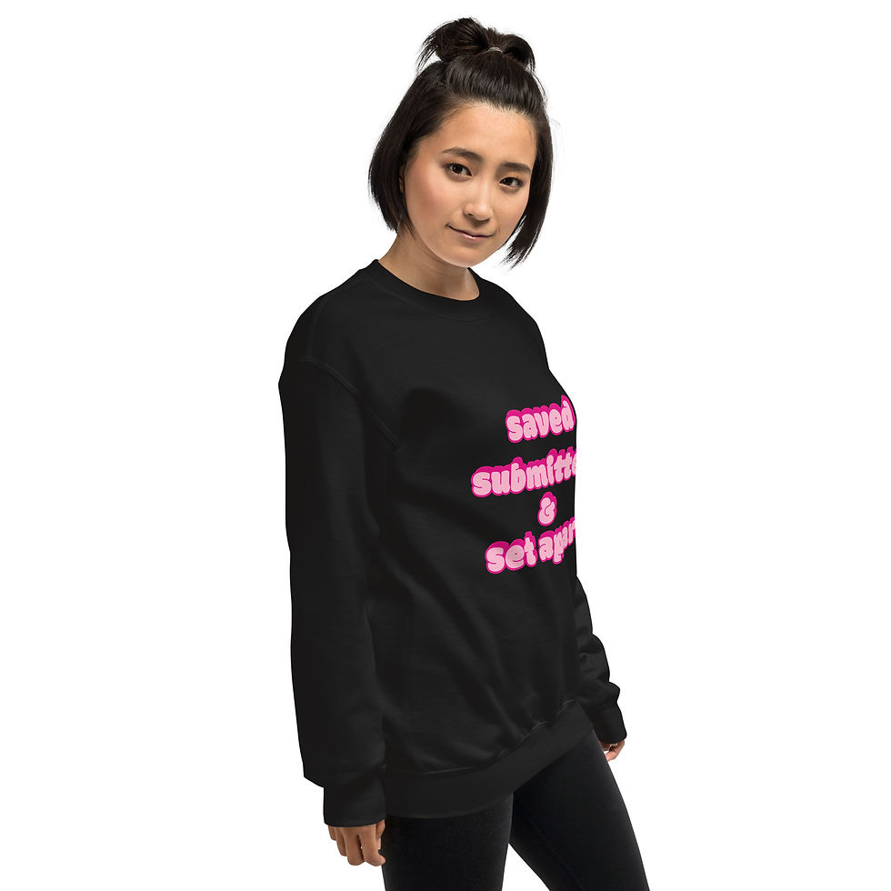 Thumbnail: Saved, Submitted, and Set Apart (Pink) Unisex Sweatshirt