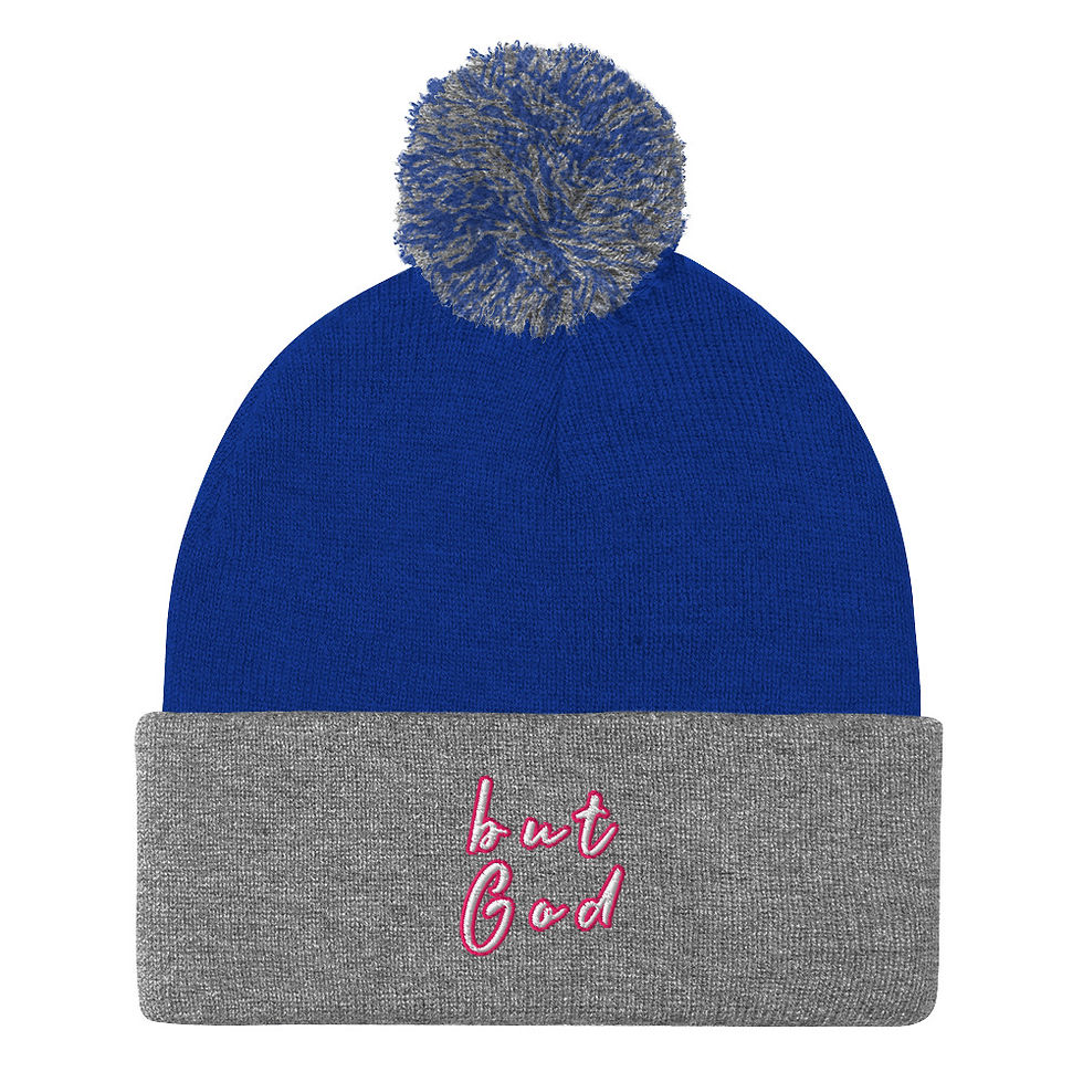 Thumbnail: But God (Pink) Pom-Pom Beanie
