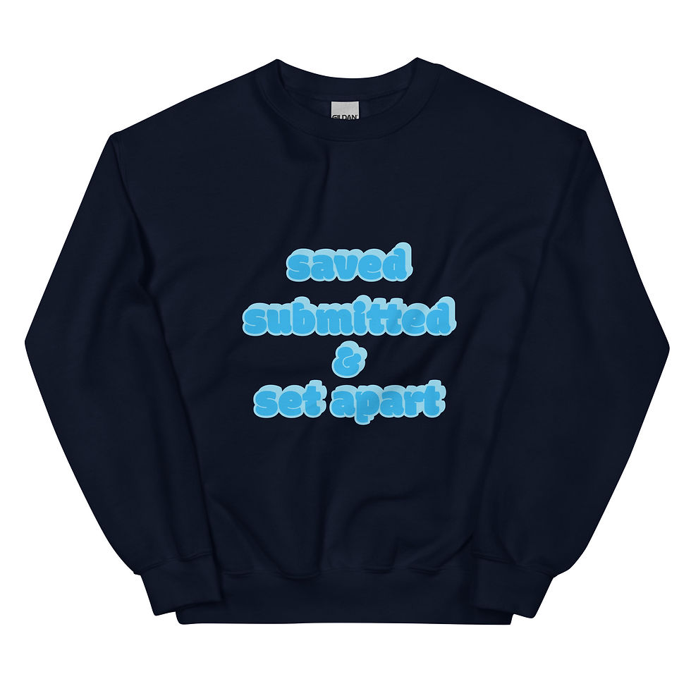 Thumbnail: Saved, Submitted, and Set Apart (Blue) Unisex Sweatshirt