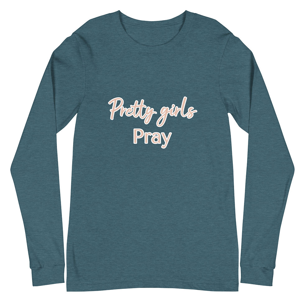 Thumbnail: Pretty Girls PrayUnisex Long Sleeve Tee