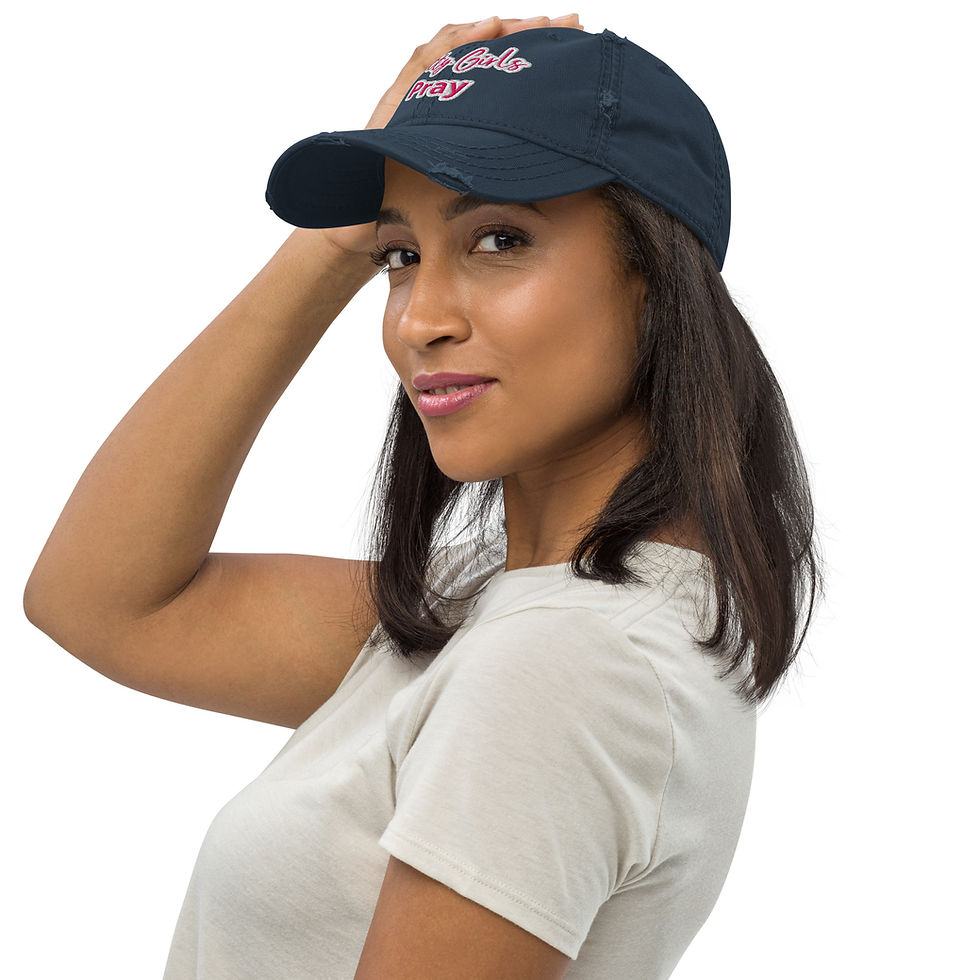 Thumbnail: Pretty Girls Pray (Pink) Distressed Dad Hat