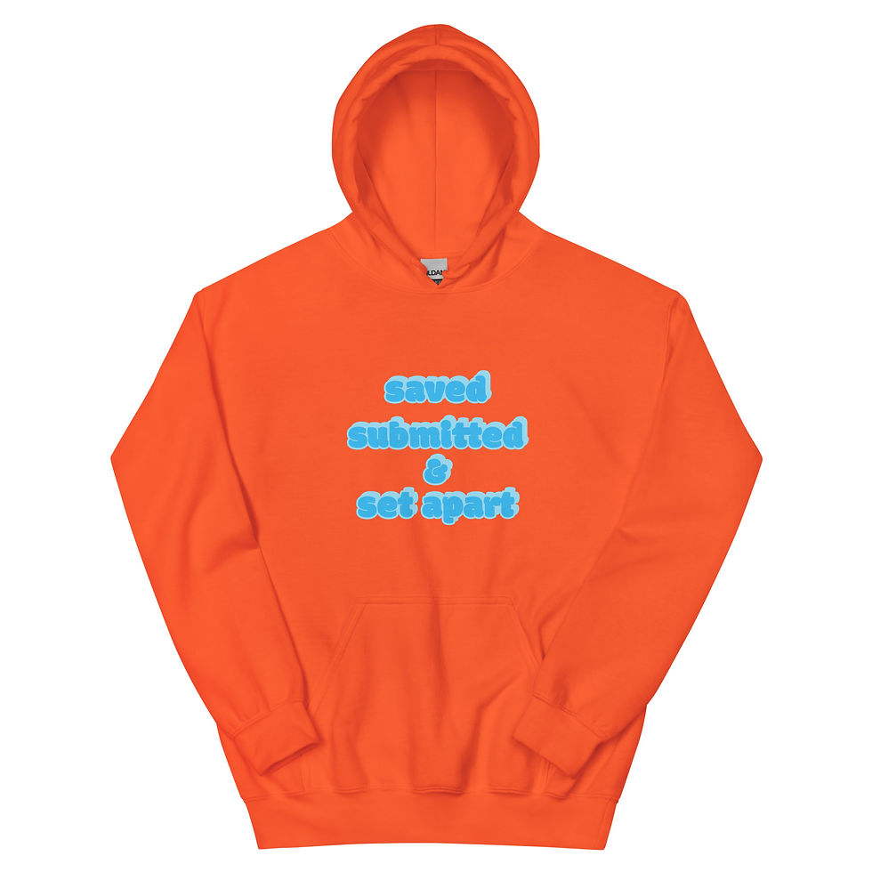Thumbnail: Saved, Submitted, and Set Apart (Blue) Unisex Hoodie
